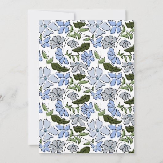 Blauw en groen Bloemblok Print Boy Verjaardag Kaart (Achterkant)