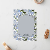 Blauw en groen Bloemblok Print Boy Verjaardag Notitiekaartje (Voorkant / Achterkant in situ)