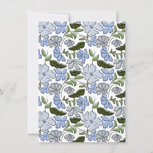 Blauw en groen Bloemblok Print Boy Verjaardag Notitiekaartje (Achterkant)