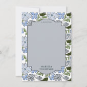 Blauw en groen Bloemblok Print Boy Verjaardag Notitiekaartje (Voorkant)