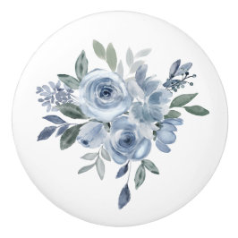 Blauw en Groen Bloemen Meubelen Keramische Knop