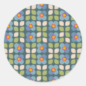 Blauw en groen Bloemen Sticker - Bloom & Stick (Voorkant)