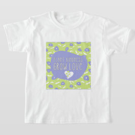 Blauw en groen Bloemen Vriendelijkheid Jeugd T-Shi T-shirt
