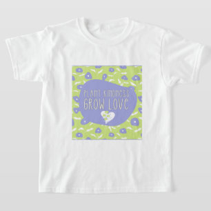 Blauw en groen Bloemen Vriendelijkheid Jeugd T-Shi T-shirt