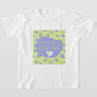 Blauw en groen Bloemen Vriendelijkheid Jeugd T-Shi T-shirt