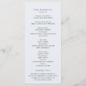 Blauw en groen bloemenbruiloft programma programmakaart (Achterkant)