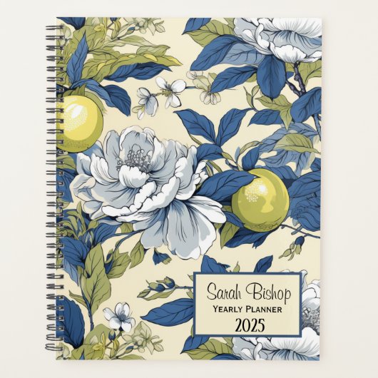 Blauw en Groen Bloemenplanner Planner (Voorkant)