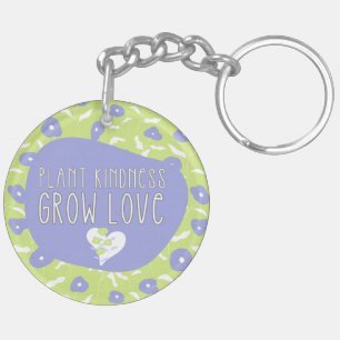 Blauw en groen bloemensleutelanhanger van vriendel sleutelhanger
