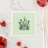 Blauw en groen bloementuin servet (Insitu)
