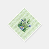 Blauw en groen bloementuin servet (Hoek)