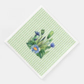 Blauw en groen bloementuin servet (Hoek)