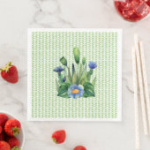 Blauw en groen bloementuin servet (Insitu)