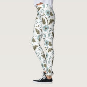 Blauw en groen bloemmotief leggings (Links)