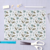 Blauw en groen bloemmotief tissuepapier (Craft)