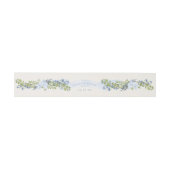 blauw en groen bloemstuk wapens monogram bruiloft uitnodigingen wikkel (Vlak)