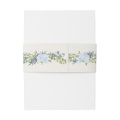 blauw en groen bloemstuk wapens monogram bruiloft uitnodigingen wikkel (Achterkant Voorbeeld)