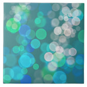 Blauw en groen Bokeh-cirkel Tegeltje (Voorkant)