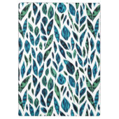 Blauw en groen botanisch patroon klembord (Achterkant)