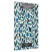 Blauw en groen botanisch patroon klembord (Rechts)