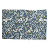 Blauw en groen botanisch patroon kussensloop (Achterkant)