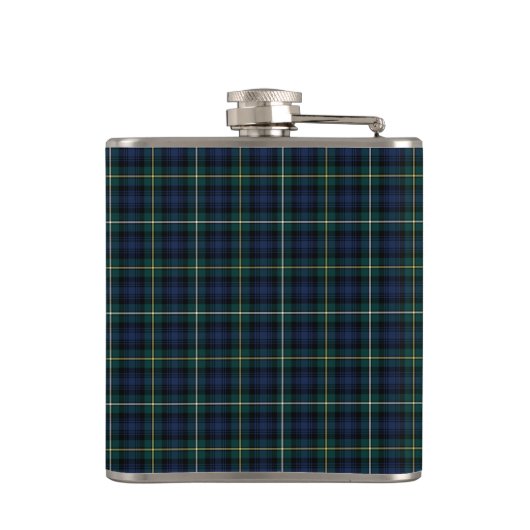 Blauw en Groen Campbell van Argyll Scottish Plaid Heupfles (Achterkant)