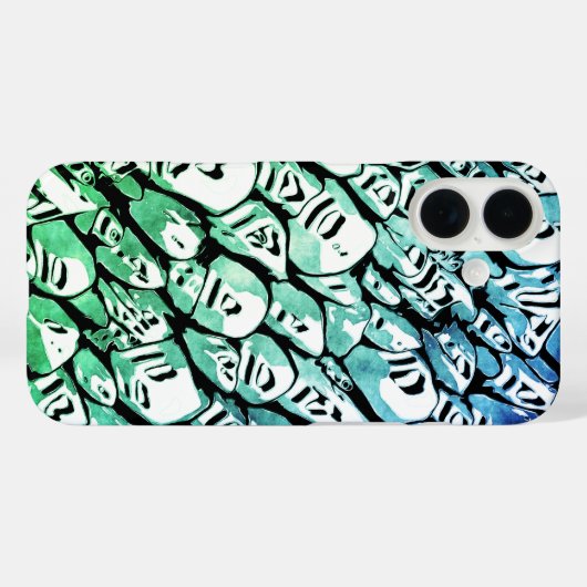 Blauw en groen Case-Mate iPhone case (Achterkant (horizontaal))