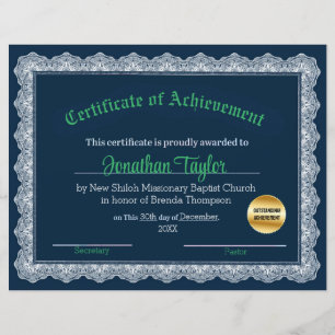 Blauw en groen certificaat van prestatie