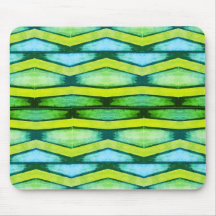 Blauw en groen Chevron muismat