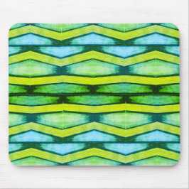 Blauw en groen Chevron muismat