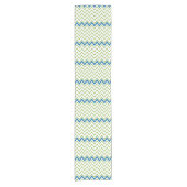 Blauw en groen Chevron Pattern Korte Tafelloper (Voorkant)