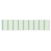 Blauw en groen Chevron Pattern Korte Tafelloper (Horizontaal)