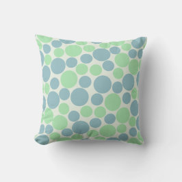 Blauw en groen cirkelpatroon kussen