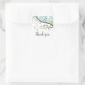 Blauw en groen | Cute Lovevogels Dank u Sticker (Tas)