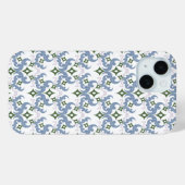 blauw en groen damast ornament pointillisme Case-Mate iPhone case (Achterkant (horizontaal))