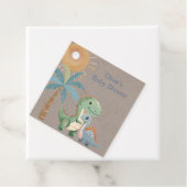 Blauw en Groen Dinosaurus Jongen Baby shower Dank Bedankjes Labels (In situ)