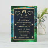 Blauw en groen en goudbruin bruinbruin kaart (Staand voorkant)