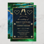 Blauw en groen en goudbruin bruinbruin kaart (Voorkant / Achterkant)