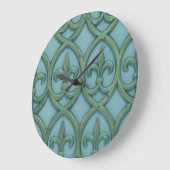 Blauw en groen Fleur-de-lis Grote Klok (Hoek)