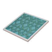 Blauw en groen Fleur-de-lis Tegeltje (Zijkant)