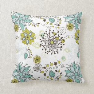 Blauw en groen Floral-lentepatroon Kussen