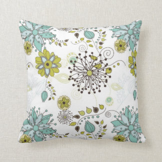 Blauw en groen Floral-lentepatroon Kussen