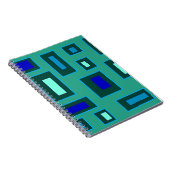 Blauw en groen geometrisch ontwerp notitieboek (Rechterzijde)