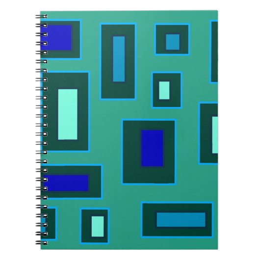 Blauw en groen geometrisch ontwerp notitieboek (Voorkant)