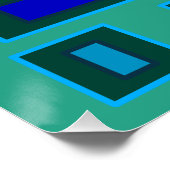 Blauw en groen geometrisch ontwerp perfect poster (Hoek)