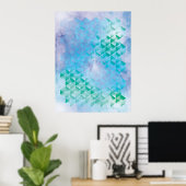 Blauw en groen geometrisch poster (Thuiskantoor)