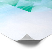 Blauw en groen geometrisch poster (Hoek)