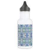 Blauw en groen geometrisch waterfles  (Links)
