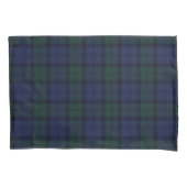 Blauw en groen geplakt tartan kussensloop (Voorkant)