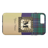 Blauw en groen geplakt tartan monogram Case-Mate iPhone case (Achterkant (Horizontaal))