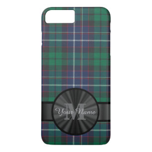 Blauw en groen geplakt tartan monogram Case-Mate iPhone case